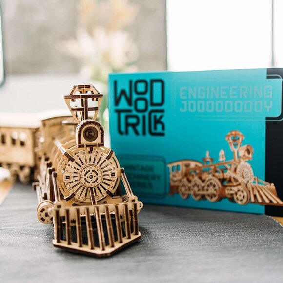 3D Wooden Puzzle - 34"x7″ Wooden Train - Engineering DIY Wooden Model for Adults - Picture 7 of 10